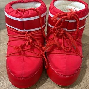 Moon Boot Red Winter & Rain Boots